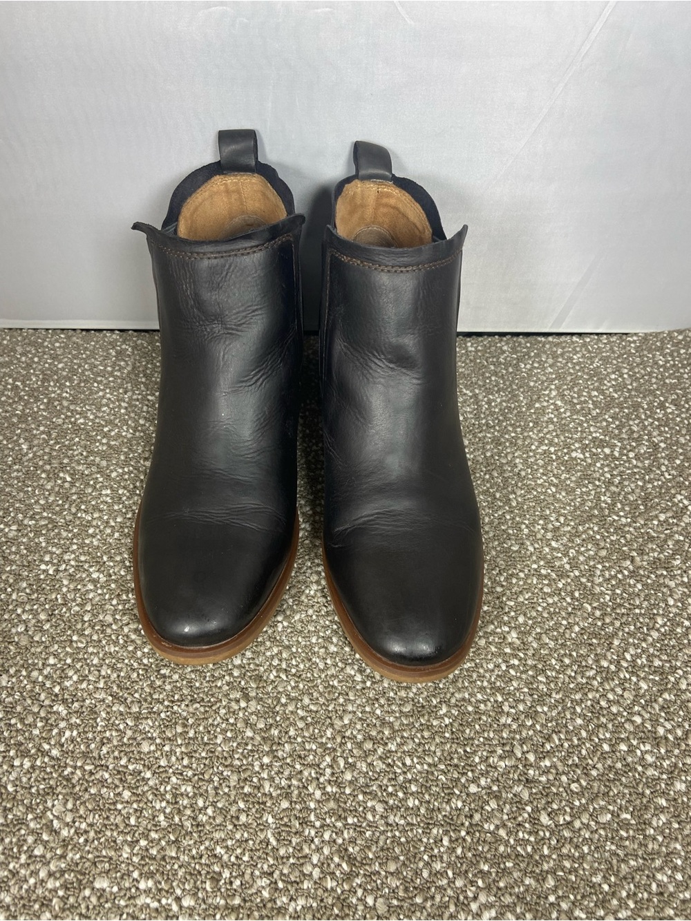 Women ‘s Black Leather Kirk’s ankle Bootie’s Sizes 10M.